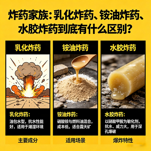 六枝特炸药家族：乳化炸药、铵油炸药、水胶炸药到底有什么区别？